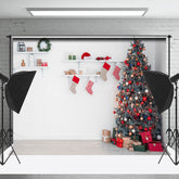 Lofaris Weiß Wand Lagerung Gestell Socke Weihnachten Baum Hintergrund